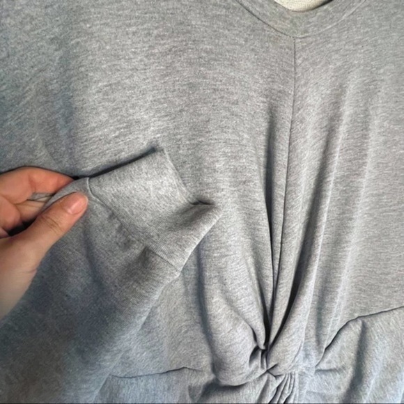 Sincerely Jules Knot Front Gray Sweatshirt - size XS - Picture 7 of 11